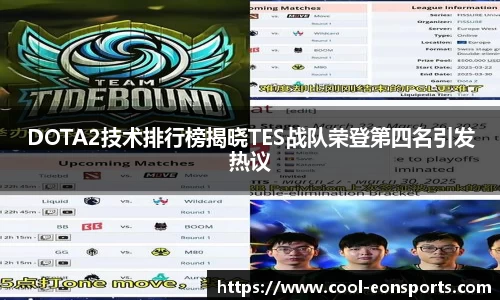 DOTA2技术排行榜揭晓TES战队荣登第四名引发热议